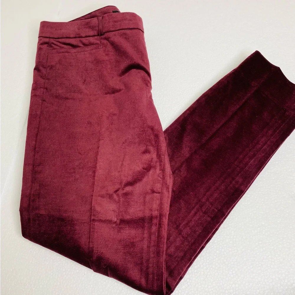 Banana Republic Sloan Burgundy Velvet Skinny Pants Sz.4 - Picture 8 of 8